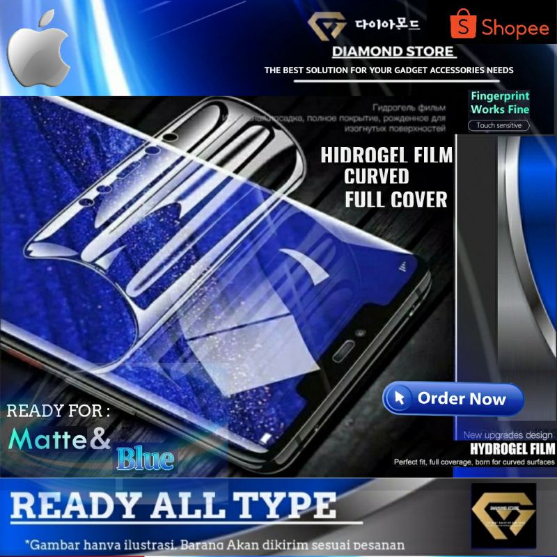 IPHONE HIDROGEL MATTE AND BLUE SCREEN PROTECTOR ANTI GORES IPHONE 5S 6 7 SE 2020 6+ 7+ 8+ X XS XR XS MAX 11 PRO 12 MINI 12 PRO MAX 13 MINI