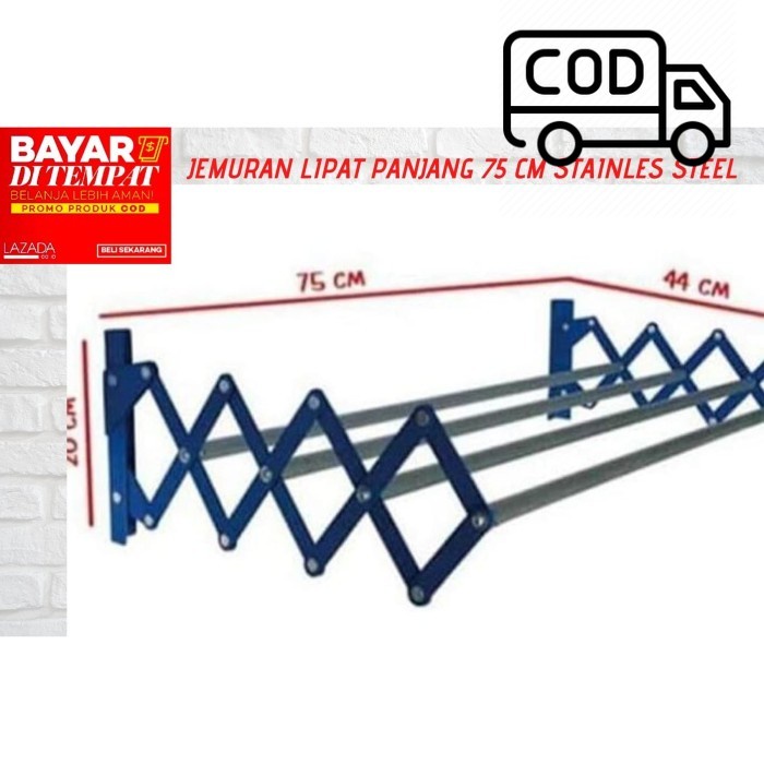 COD Jemuran Dinding Stainless Steel 75 CM / Jemuran Baju / Jemuran Tembok