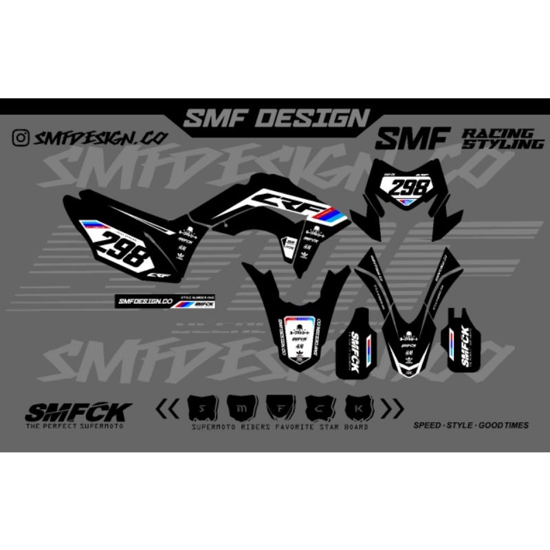 DECAL DEKAL CRF SUPERMOTO TRAIL KUALITAS TERBAIK
