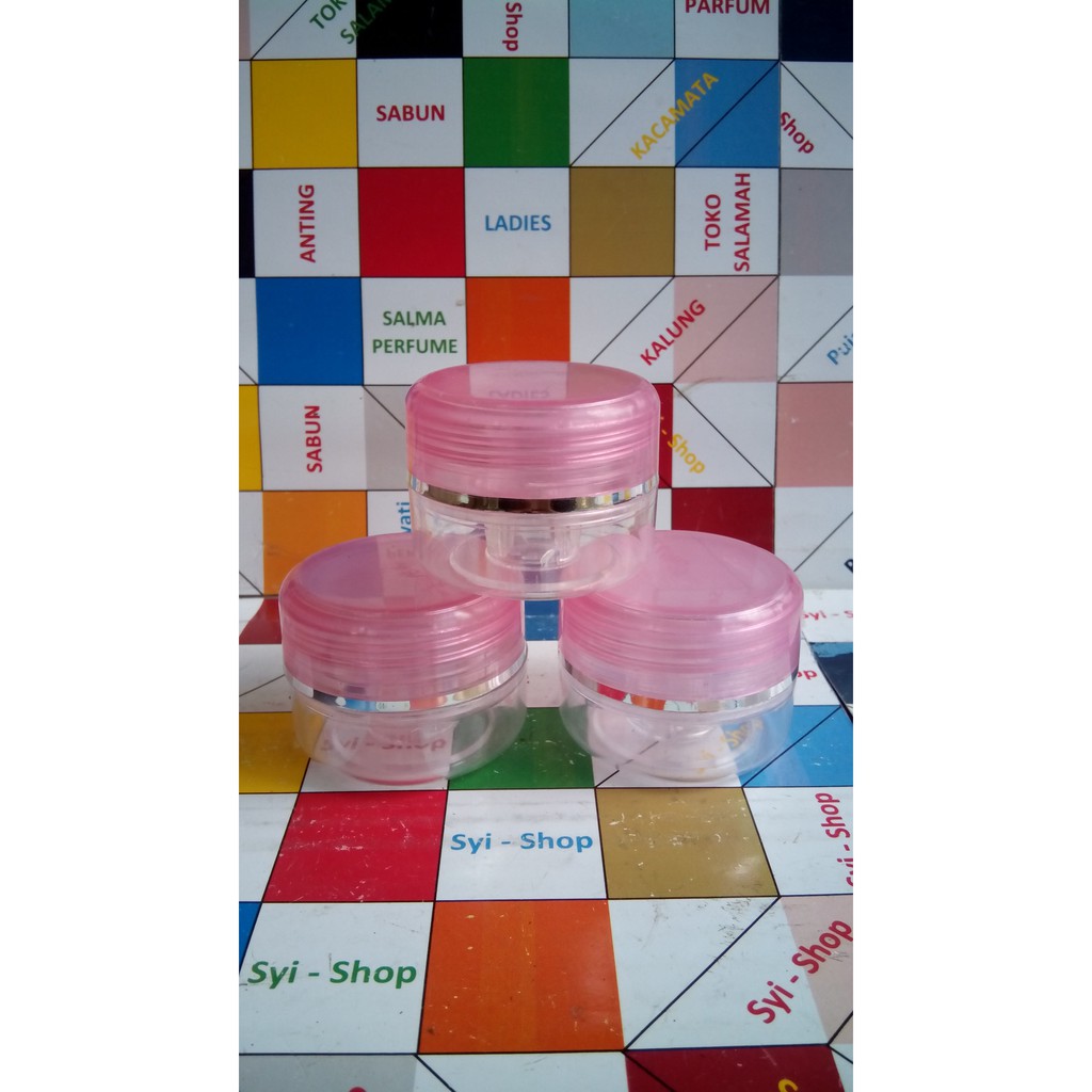 Pot Cream 15 gr &gt;&gt;&gt; Transparan Tutup Pink Plus Tutup Dalam