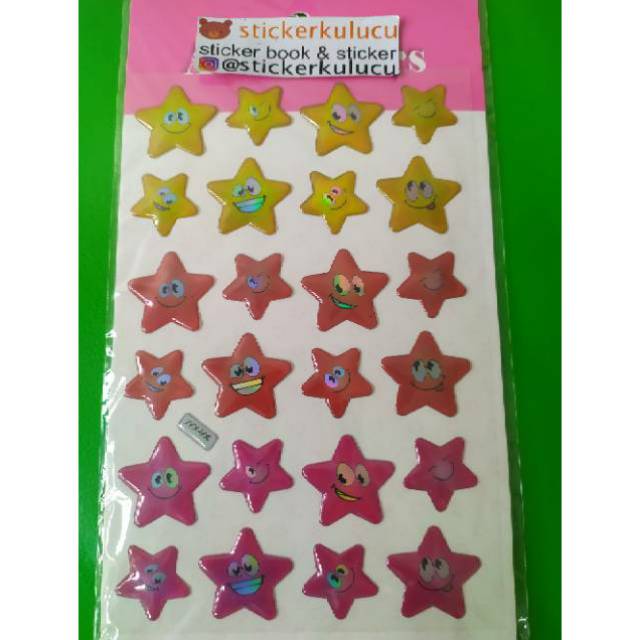 

Stiker timbul emoticon star smile 11x22cm