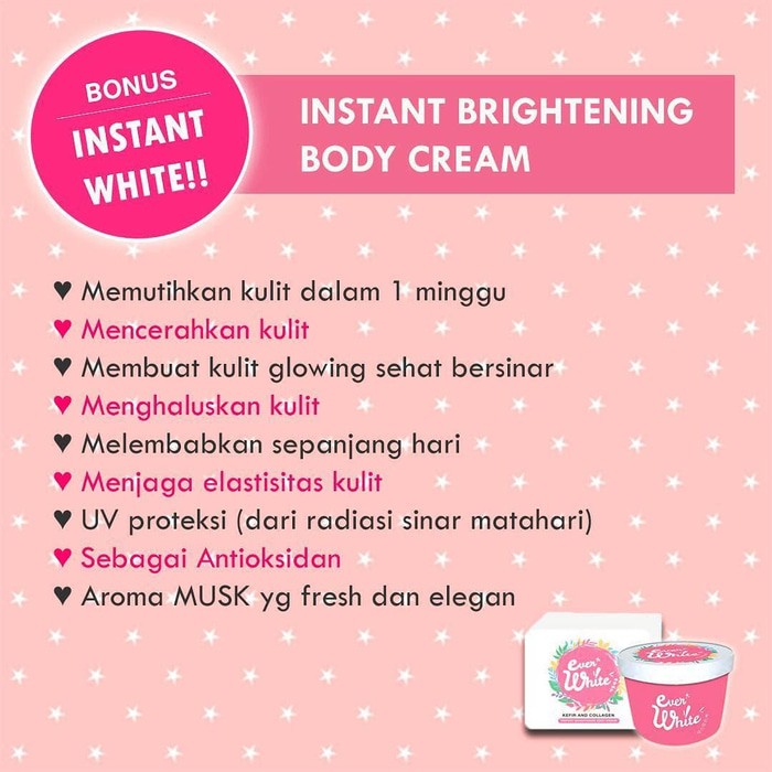 PERAWATAN TUBUH MEMUTIHKAN MENGHALUSKAN LENGKAP / PAKET EVERWHITE PINK (BADAN) + BLUE (KETIAK) BPOM