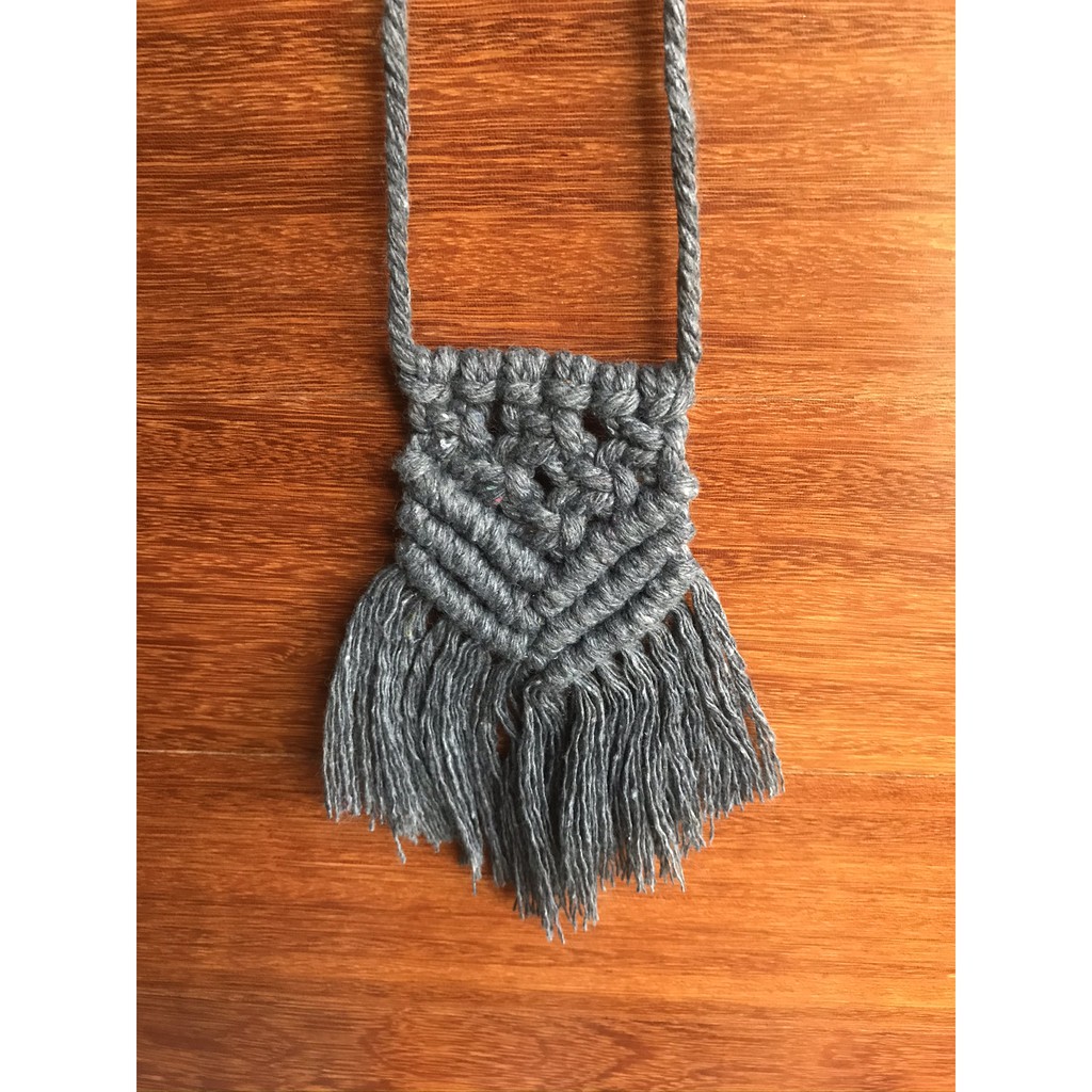 Pajangan / Gantungan / Hanging Mirror (Spion Tengah) Mobil / Hiasan Pintu Macrame