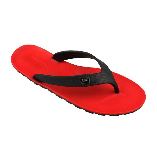 Ando Viral Terbaru 7 Warna Sandal Jepit Pria Sol Karet Anti Slip Ando Original-Merah/Hitam
