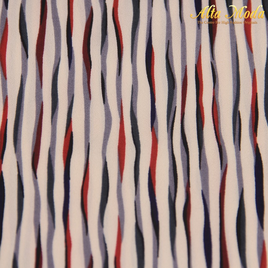 

Alta Moda Saten Crepe Putih Motif Garis Abstrak (1M)
