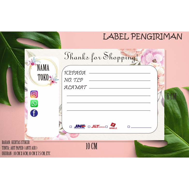 STIKER LABEL PENGIRIMAN OLSHOP - STIKER PENGIRIMAN - LABEL PENGIRIMAN - LABEL PENGIRIMAN ONLINE SHOP