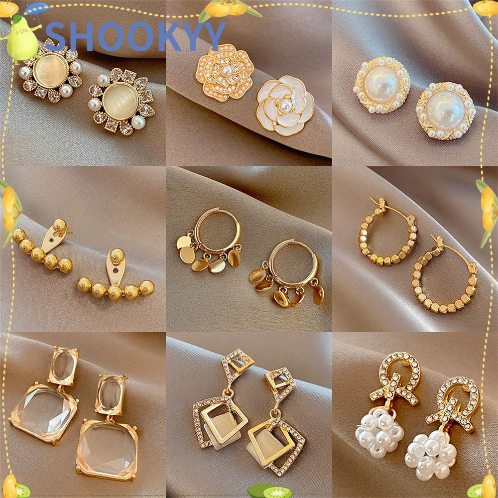 Anting Stud Hias Mutiara Gaya Vintage Perancis Korea Untuk Wanita