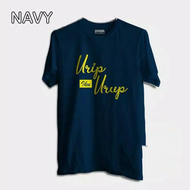 Baju Distro Kaos Urip Iku Urup Tshirt Quote - Putih, XL