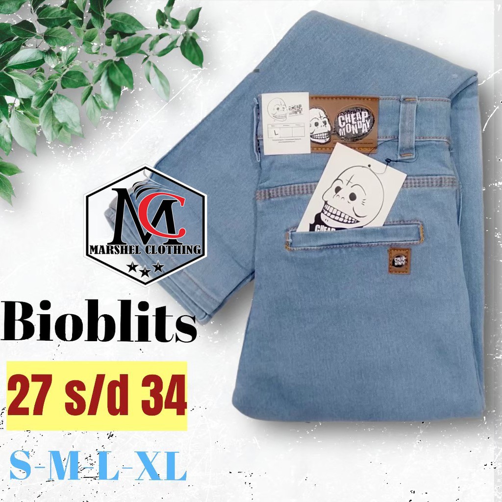 RCL - Celana Jeans Biowash Panjang Pria Slim Fit Saku Bobok Denim S.M.L.XL 27 s/d 34 Big Size Saku Bobok