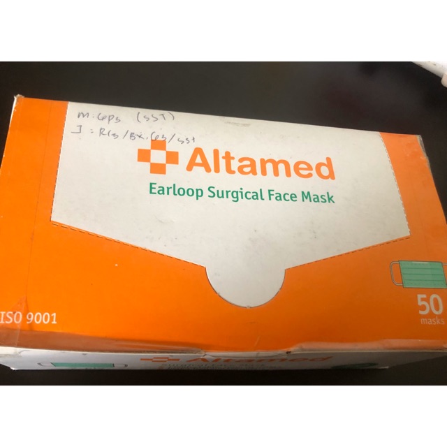 Altamed masker 3ply earloop surgical face mask 50 pcs | Shopee Indonesia