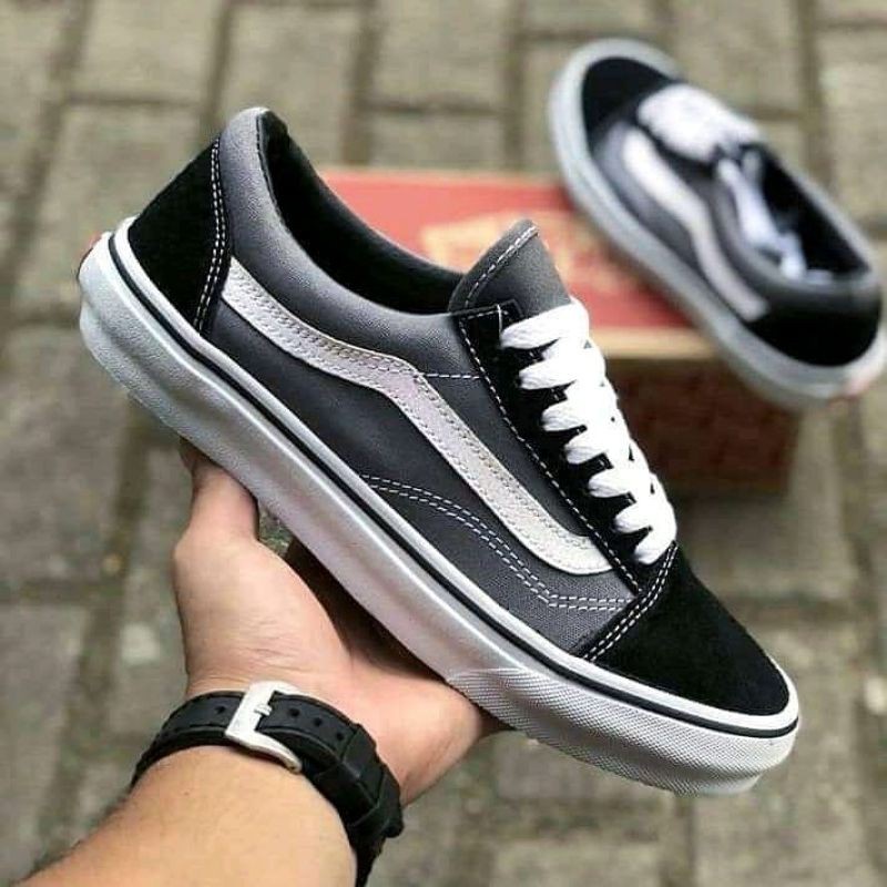 SEPATU SEKOLAH CLASSIC PRIA VANS OLD SKOOL ORIGINAL PREMIUM COMBI WARNA VANS ABU HITAM / VANS MERAH HITAM / VANS PUTIH HITAM TERMURAH