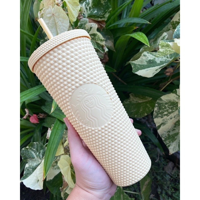 Starbucks Matte Yellow Kuning Studded Blink bling Coldcup Tumbler