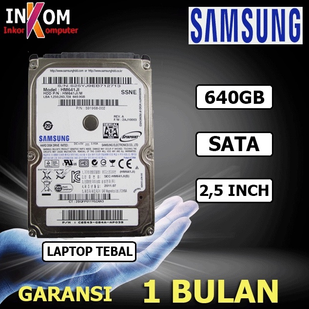 Harddisk Internal Laptop 640GB Sata