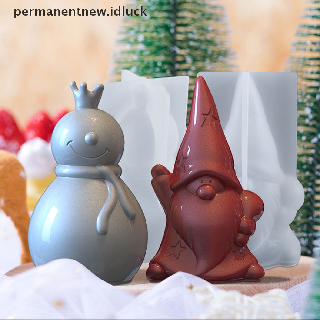 Set Cetakan Sabun Kristal Epoksi Bahan Silikon Desain Santa Claus Snowman Pohon Natal Untuk Dekorasi Rumah