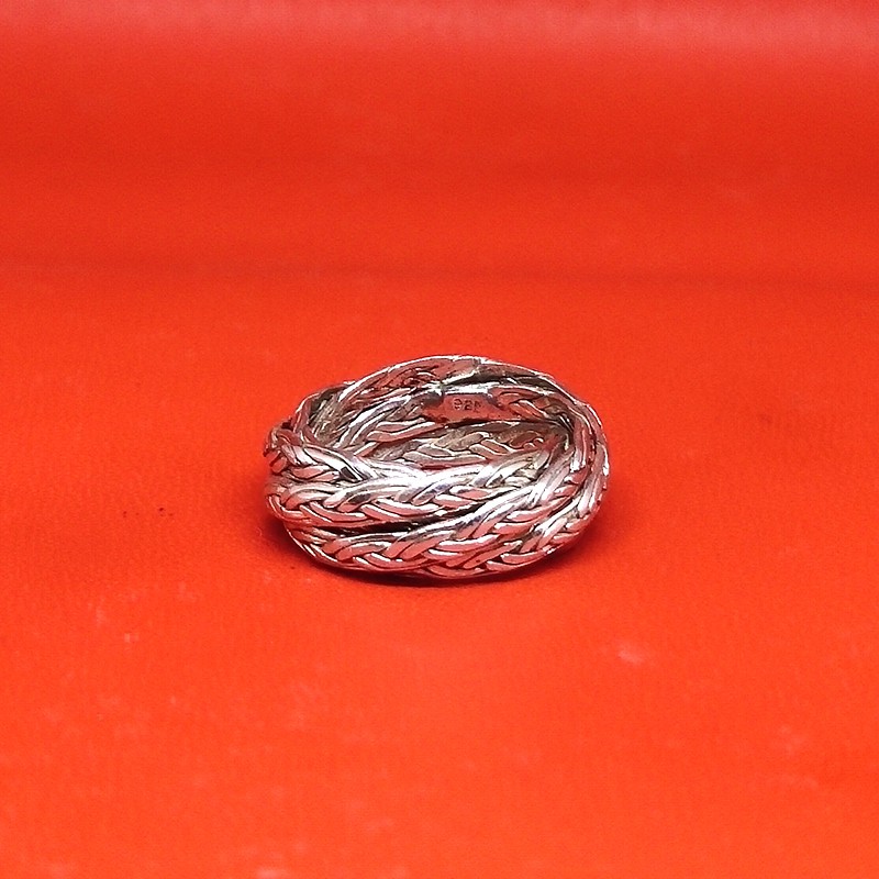Cincin Ring Perak Silver Bali Polos Tumpuk Model Belanda Kepang Pria Laki Wanita Custom Asli 925