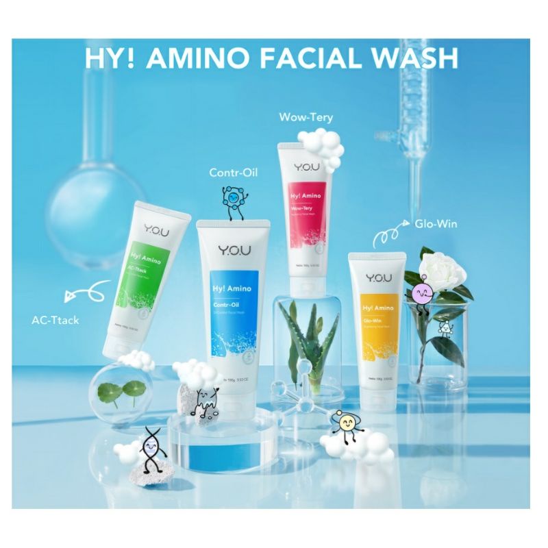 (YOU)BRIGHTENING FACIAL WASH HY!AMINO 100GR/FACEWASH/SABUN WAJAH