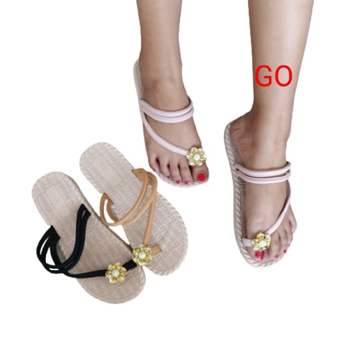 gos Import JEMPOL PERMATA ROTAN Sepatu Sandal Wanita Teplek Sepatu Sandal Cewek Flat Jelly