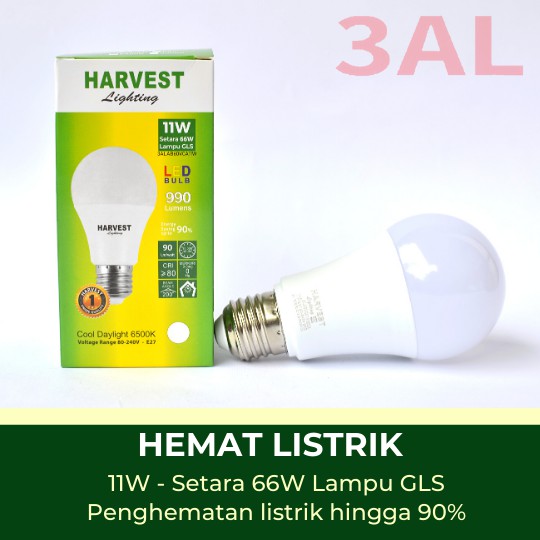 11W HARVEST LIGHTING Lampu Bohlam LED A Bulb  11 Watt Lampu Hemat Energi Original Bersertifikasi SNI dan Bergaransi