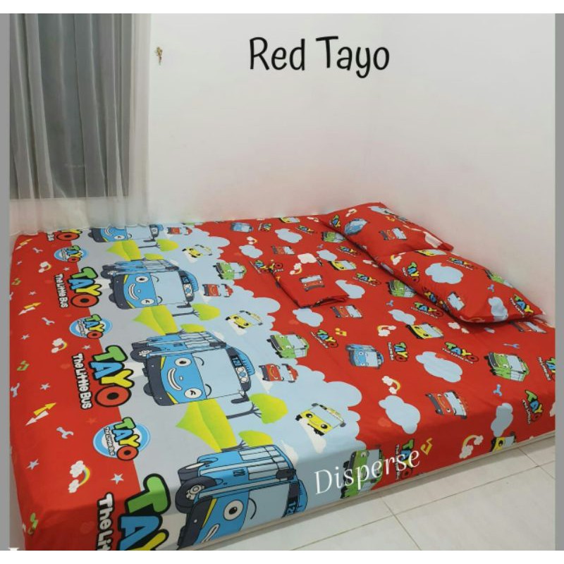 Sprei Homemade Karakter Red Tayo 120,160,180 ataya sprei