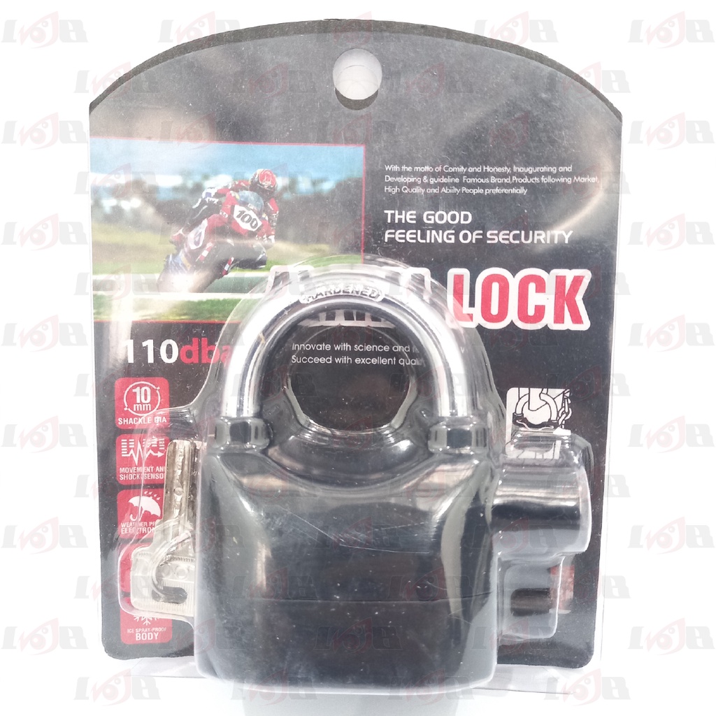 Gembok Alarm Lock Motor Pagar Rumah Gudang Besi Baja Kuat Model Kinbar