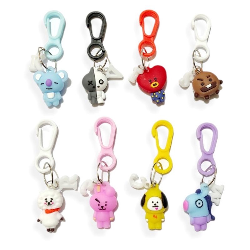 Gantungan Kunci Karakter Kpop Idol Custom Inisial Nama Character Keychain Silicone Huruf