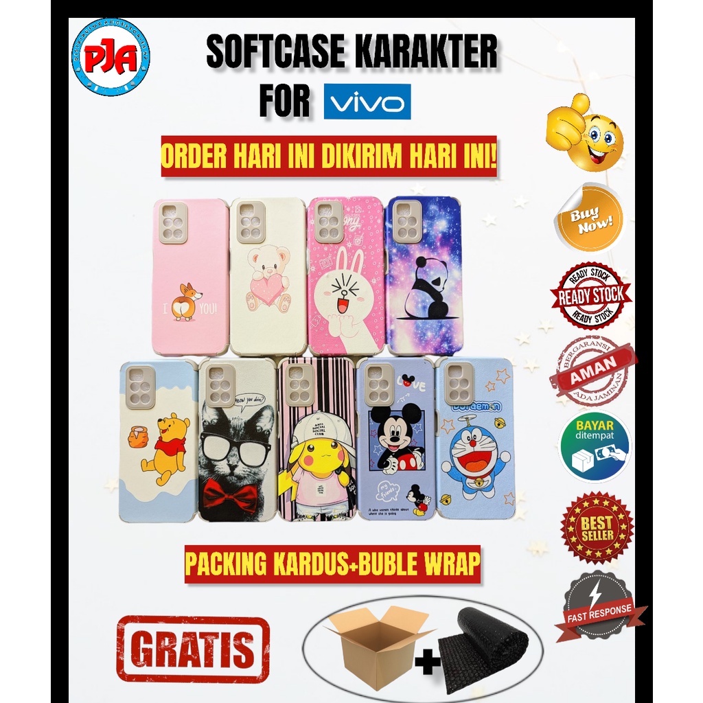 Case Softcase Casing TPU VIVO Y91 Y95 Y21 Y21S Y21T Karakter