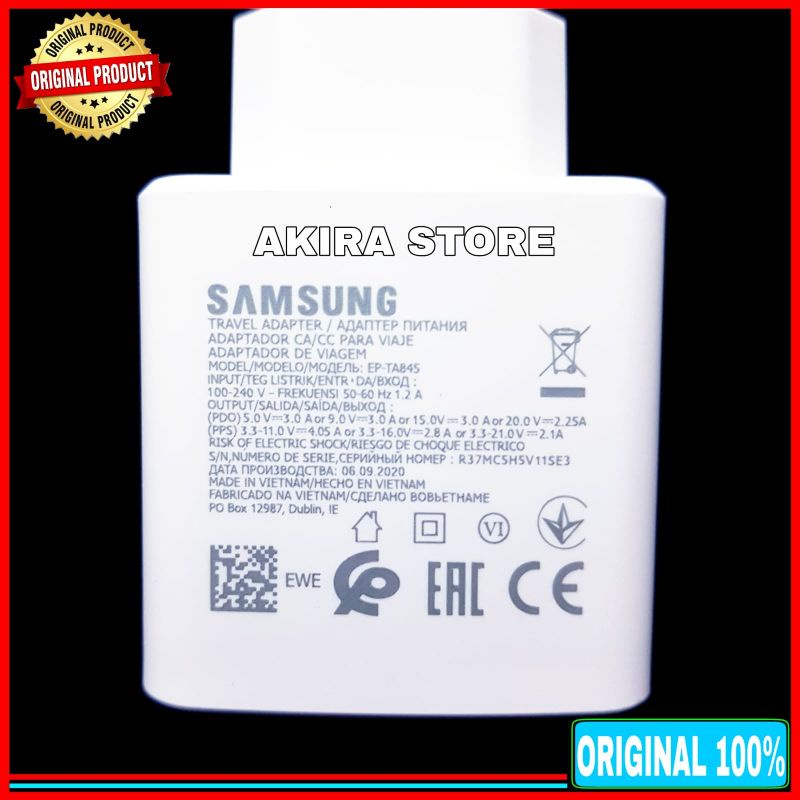 Charger Samsung Galaxy M23 5G M33 5G M53 5G ORIGINAL 100% Super Fast Charging Type C 45W