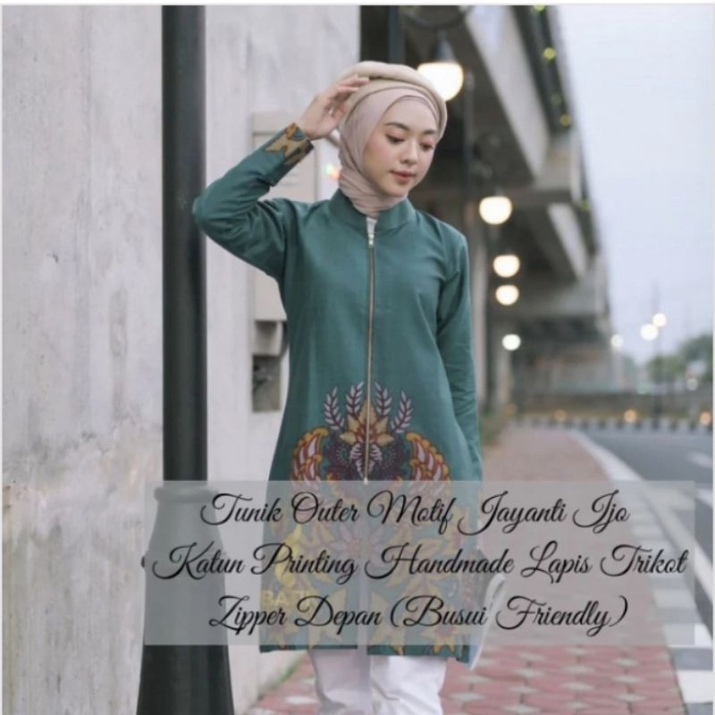 PRABUSENO // TUNIK OUTER BATIK WANITA MOTIF JAYANTI IJO PRABUSENO