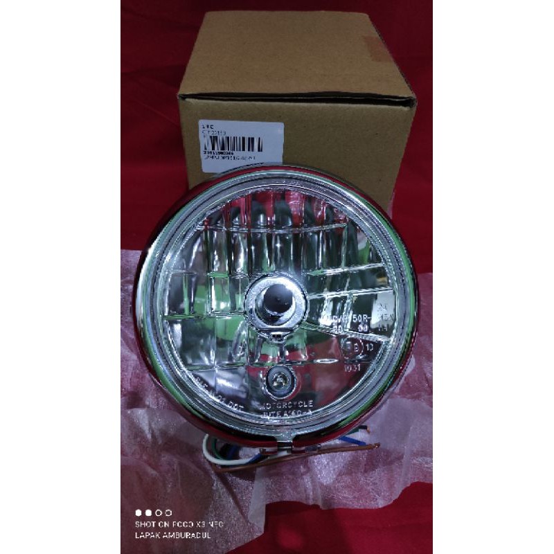 lampu depan HD jute original taiwan headlamp jute kaca putih