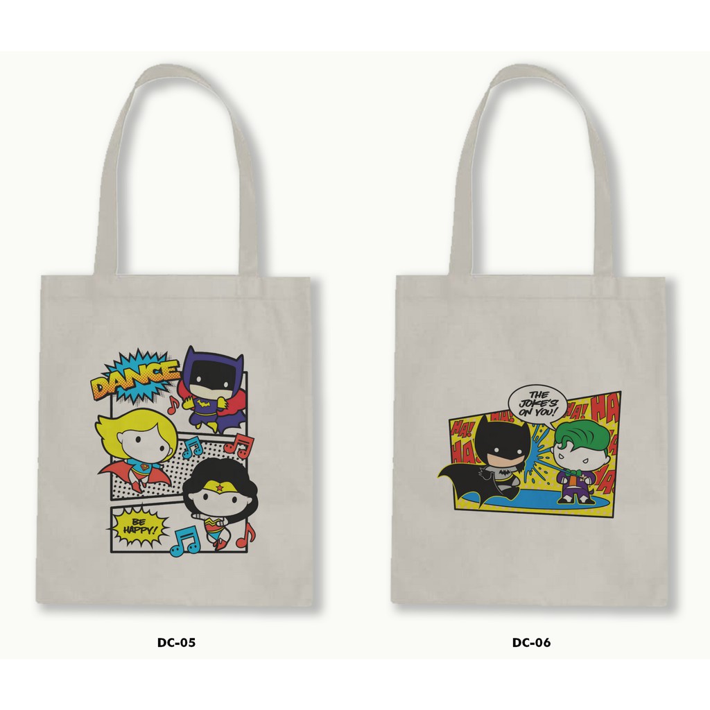 TOTE BAG BLACU-CHIBI JUSTICE LEAGUE