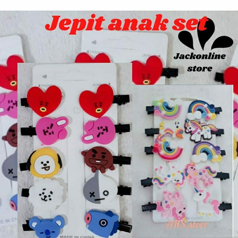 Jepit Rambut Anak Set 10Pcs Model Kartun Hairpin Rambut Cewek HairClips