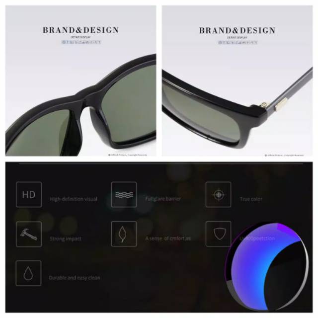 Original Kacamata Polarized Anti Uv 400 Design Aoron Aviator P387