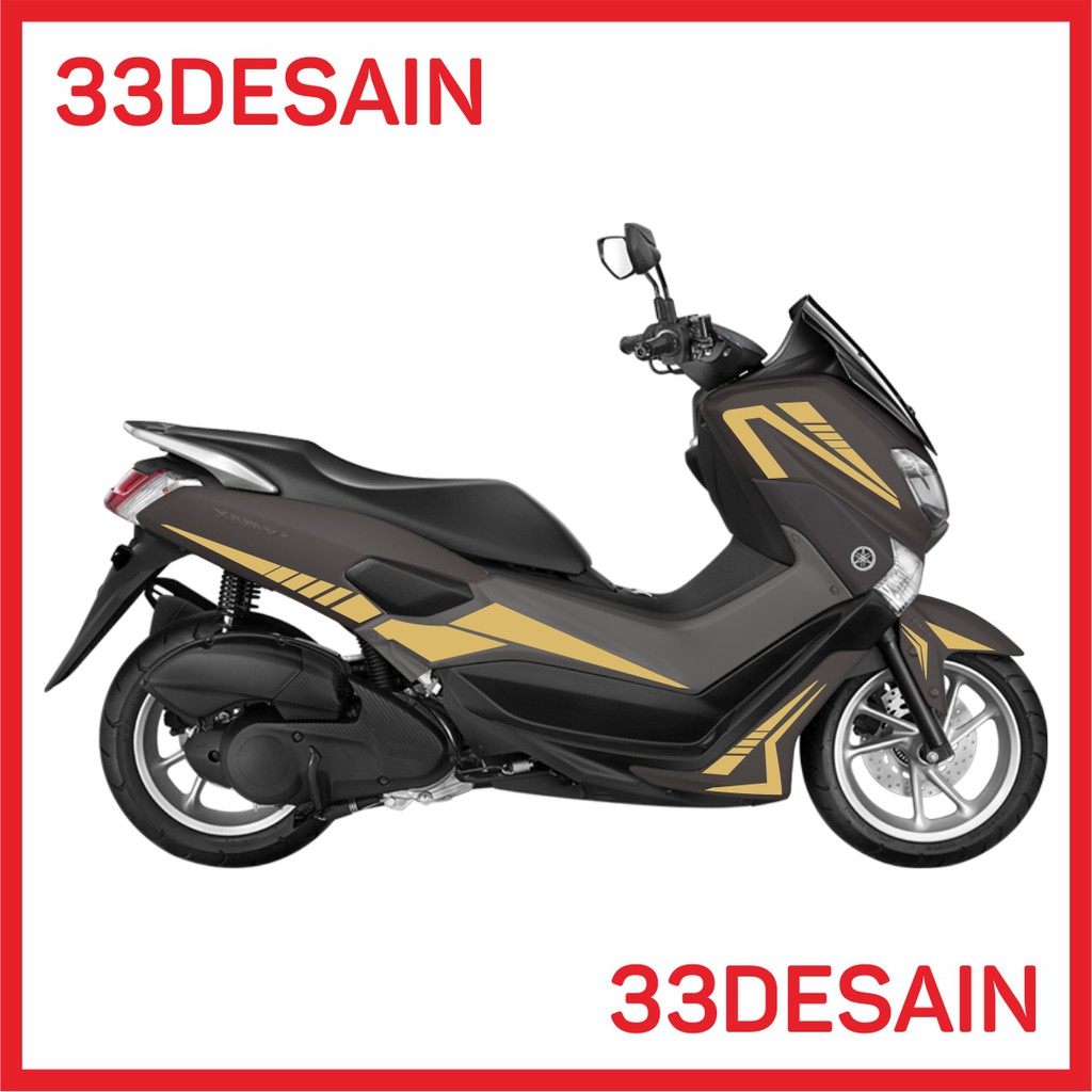 Aksesoris Motor Cutting Stiker Yamaha Nmax Hitam Gold 2