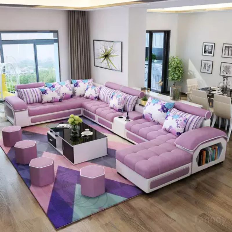 Sofa U Shape Sofa Tamu Keluarga Sofa Kursi Tamu Midily Sofa Empuk dan Lembut Sofa Purple