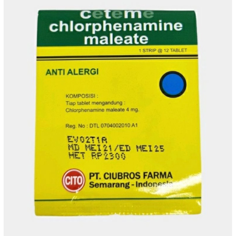 CeTeMe Obat Anti Alergi CTM Gatal Biduran Strip 12 Tablet