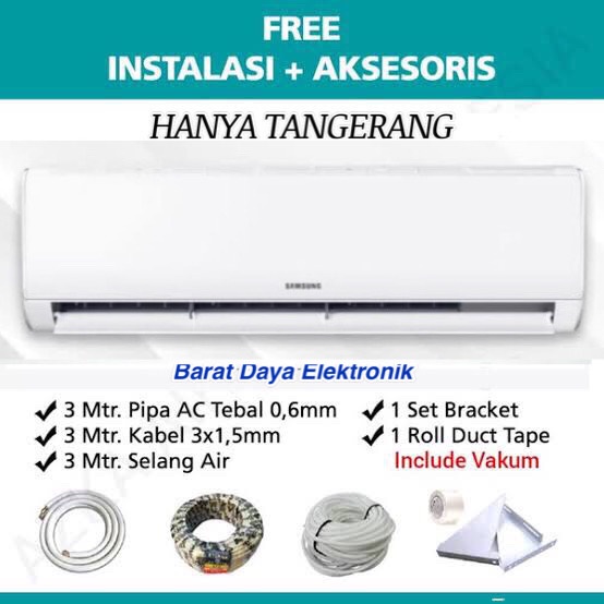 AC SAMSUNG 0.5 PK SAMSUNG AC 1/2 PK Standard R32 Dengan Fast Cooling AR05TGHQASINSE + PEMASANGAN AREA TANGERANG