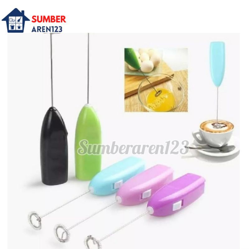 Stainless Mini Hand Mixer Elektrik Adukan Kopi Adukan Telor Batrai