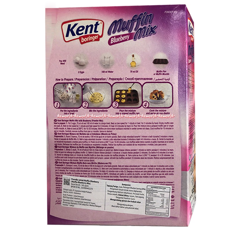Kent Boringer 345gr Muffin Mix Blueberry Fruit Puch Extra Chocolate Tepung Premix Kue Ultah Membuat Kue Mufin Rasa Berri Coklat Buah Kentboringer