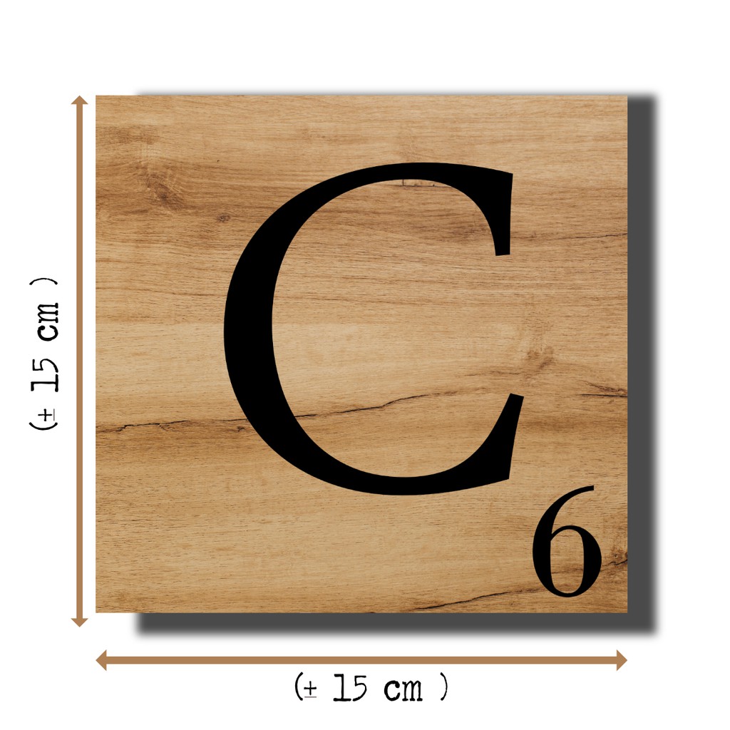 DEKORASI PAJANGAN RUMAH HURUF DESAIN SCRABBLE 15x15