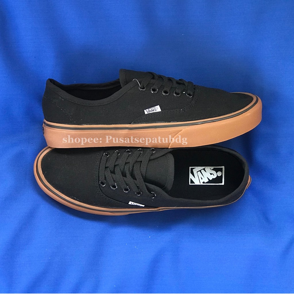 VANS AUTHENTIC BLACK GUM HITAM