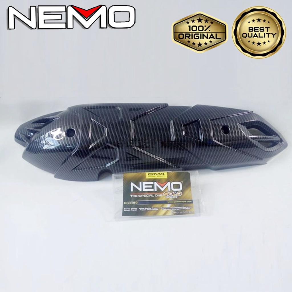 COVER TUTUP KNALPOT / COVER KNALPOT YAMAHA NEW NMAX  NEW AEROX 2020 2021 - NEMO CARBON