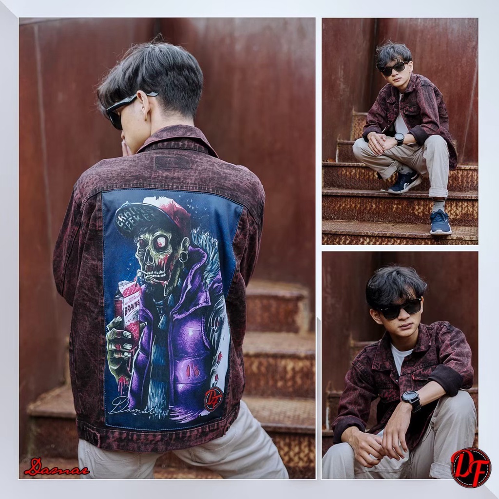 JAKET JEANS DENIM FULL PRINTING SUBLIMASI UNISEX/ MOTIF /JAKET JEANS HITAM / JAKET JEANS DEWASA/ JAKET JEANS FULLPRINTING BISA COD