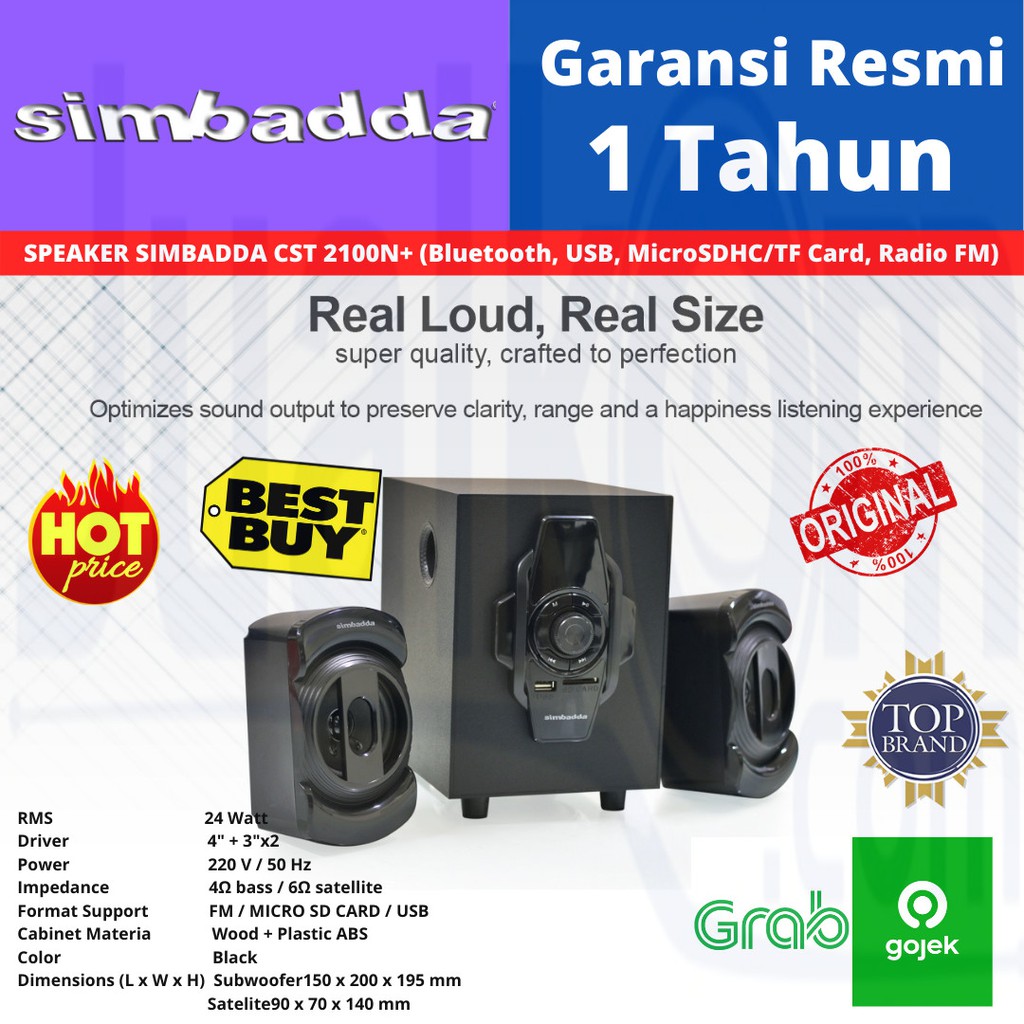 Speaker Simbadda CST 2100N+ Plus Music Player Bluetooth USB AUX CST 2100 N+