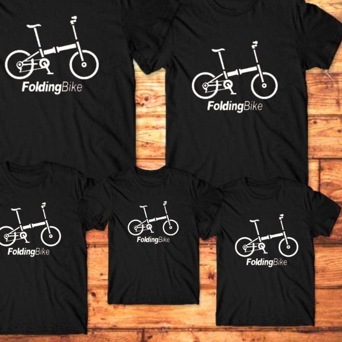 ☁ Kaos couple keluarga motif sepeda folding bike / kaos couple ayah ibu anak / baju kapel keluarga ✷
