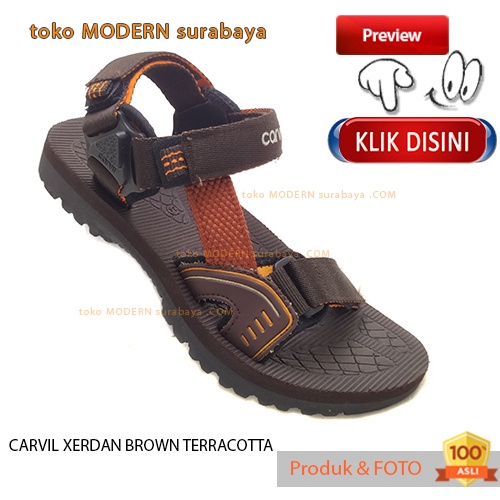 CARVIL XERDAN BROWN TERRACOTTA sandal anak sandal gunung slide spons