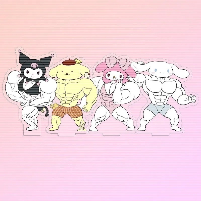 Gantungan Kunci Bentuk Kartun Macho Sanrio Otot Untuk Aksesoris Tas