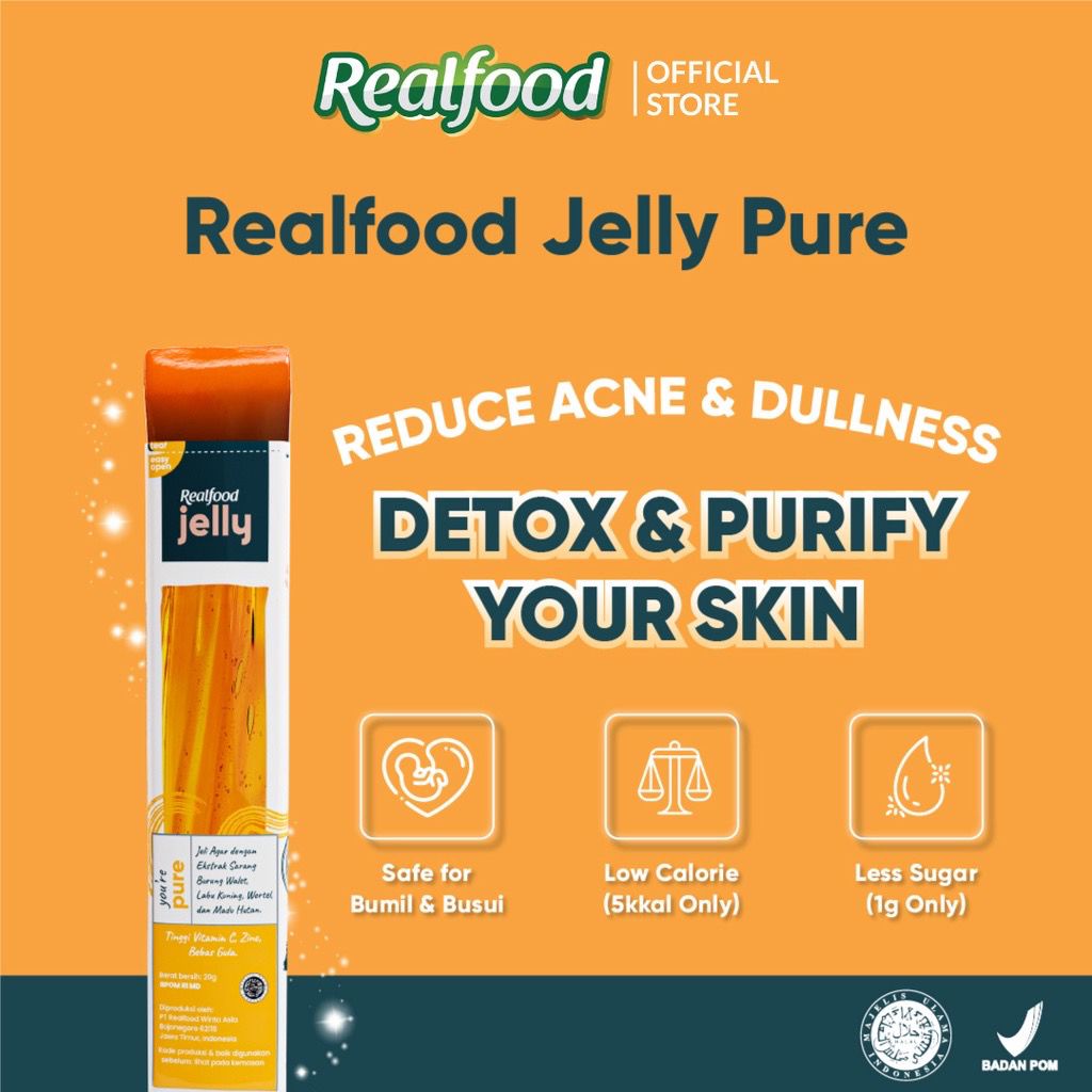 

REALFOOD Jelly REALFOOD Jelly Flawless REALFOOD Jelly Pure Glutabright satuan, isi 6pcs 12pcs