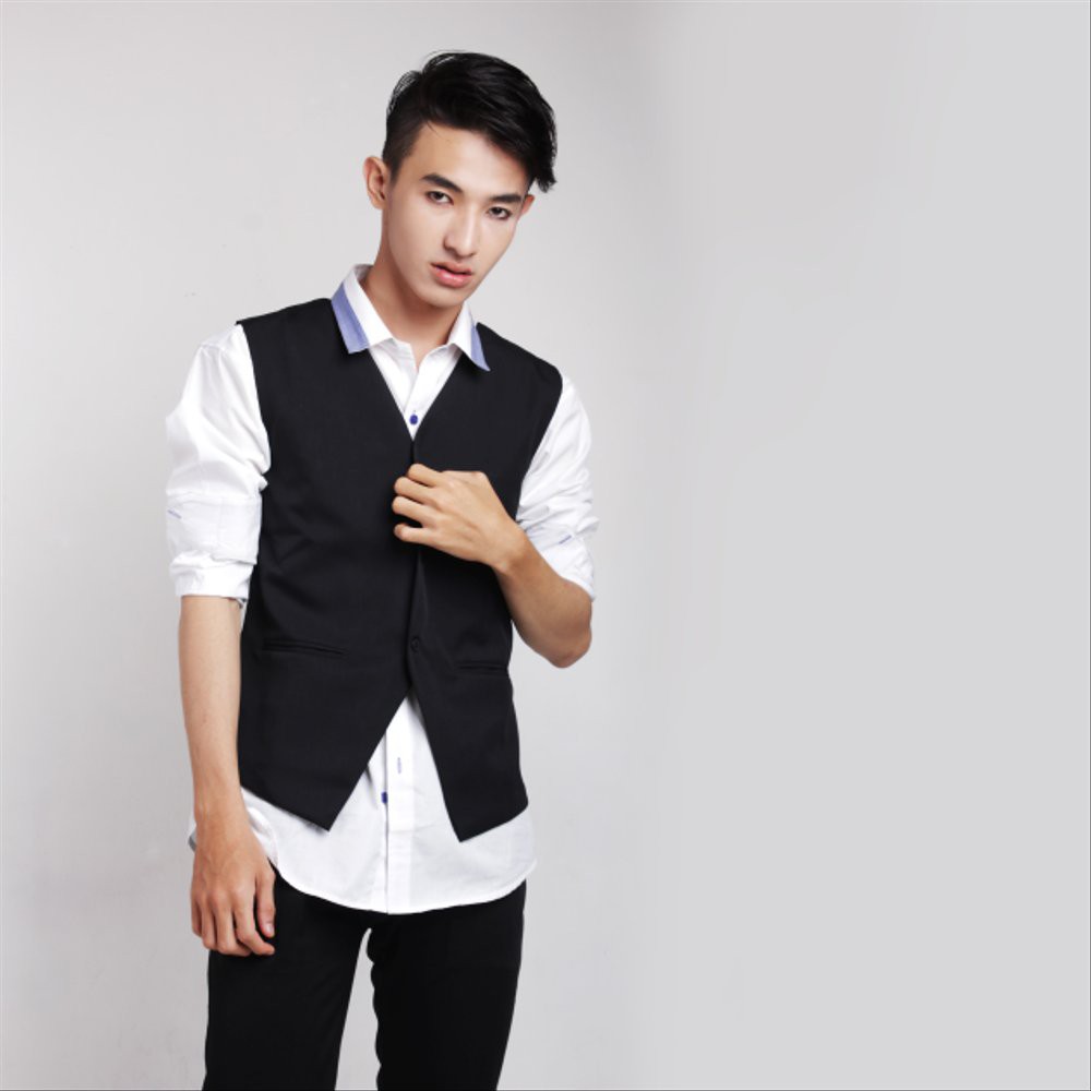 ROMPI PRIA SLIMFIT WARNA HITAM - NEW VEST TWIST EXECUTIVE SLIMFIT