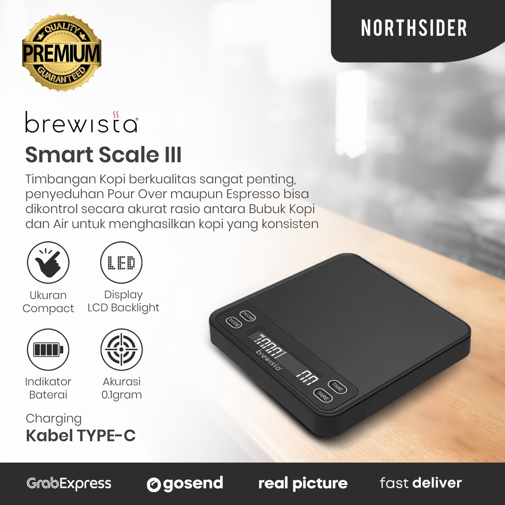 BREWISTA SMART SCALE 3 SCALE TIMER - TIMBANGAN KOPI COFFEE SCALE