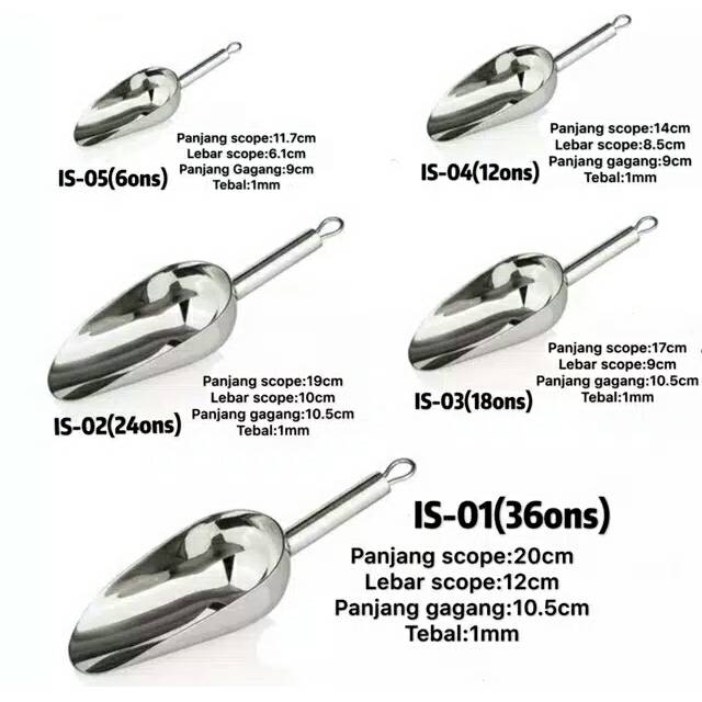 Sekop Sendok Es Batu Stainless 304 skop scoop ice cube Sendok Takaran